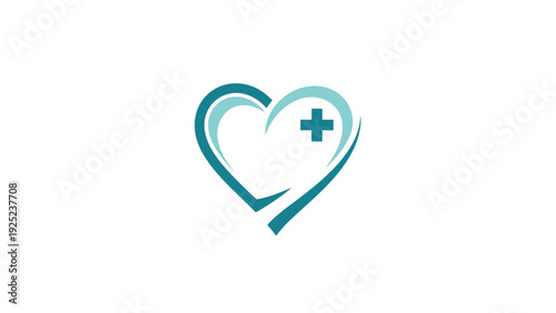 Medical care heart symbol for health and well-being.