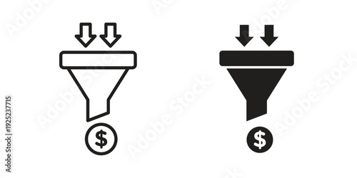 Sales funnel icon in a simple line art style. EPS10