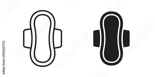 Sanitary pad icon in a simple line art style. EPS10