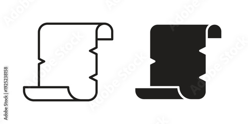 Scroll paper icon in a simple line art style. EPS10
