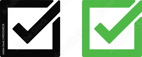 Two checkboxes, one unchecked and the other checked with a green mark.