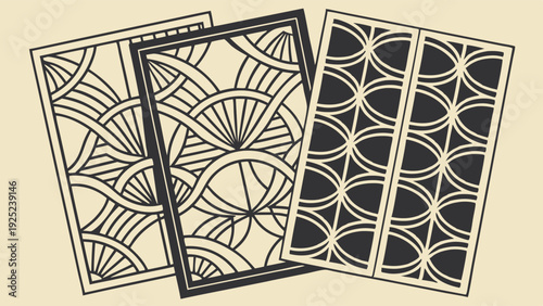 Art Deco Screen Patterns for Luxury Interior Design Screens Room Dividers Wall Panels Elegant Geometric Overlays