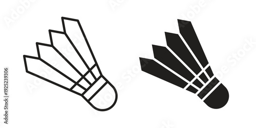 Shuttlecock icon in a simple line art style. EPS10