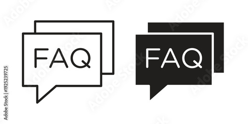 FAQ icon outline vector set. icon vector isolated on white background. EPS 10