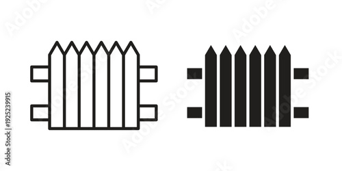 Fence icon outline vector set. icon vector isolated on white background. EPS 10