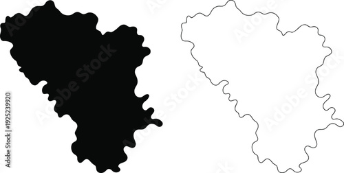 Comparing the outlines of two different geographical regions side by side