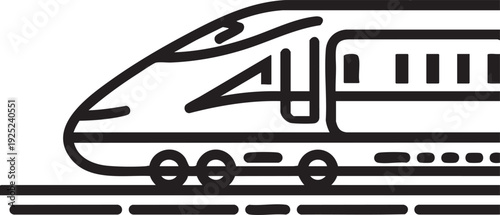High-speed train vector illustration - train icon, transportation graphic eps silhouette