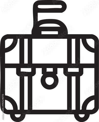 Suitcase vector icon: travel luggage, baggage clipart eps silhouette