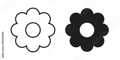 Flower icon outline vector set. icon vector isolated on white background. EPS 10