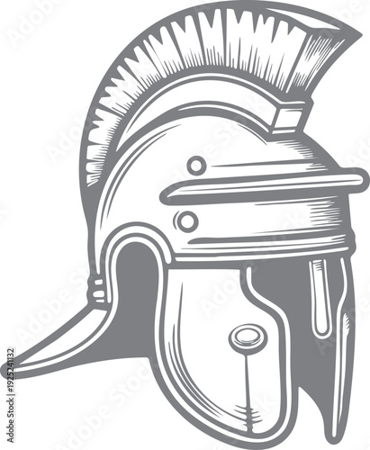 Roman Helmet Sketch Illustration