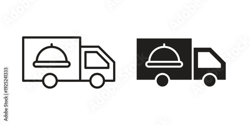 Food delivery icon outline vector set. icon vector isolated on white background. EPS 10
