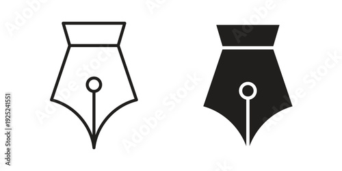 Fountain pen icon outline vector set. icon vector isolated on white background. EPS 10