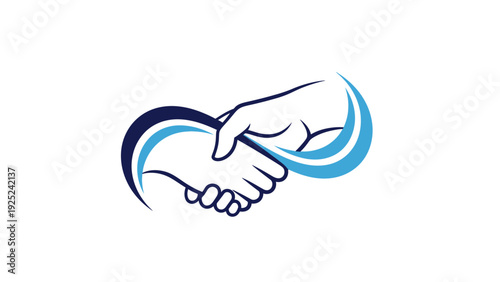 Professional handshake symbol for business partnership and agreement.