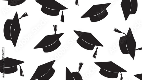 Graduation cap pattern vector - academic achievement, graduation ceremony, education eps silhouette