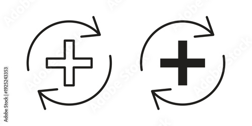 Health recovery icon outline vector set. icon vector isolated on white background. EPS 10