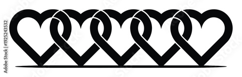Interlocking Black Hearts Symbolizing Unity and Connection