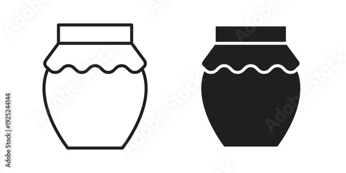 Honey jar icon outline vector set. icon vector isolated on white background. EPS 10