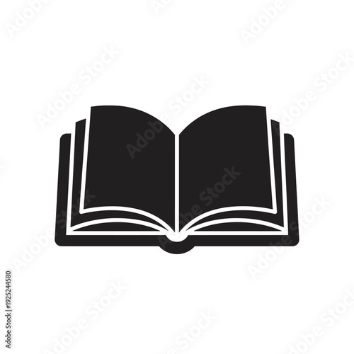 Modern Open Book Design with Curved Pages in Minimalist Graphic Style on Neutral Background