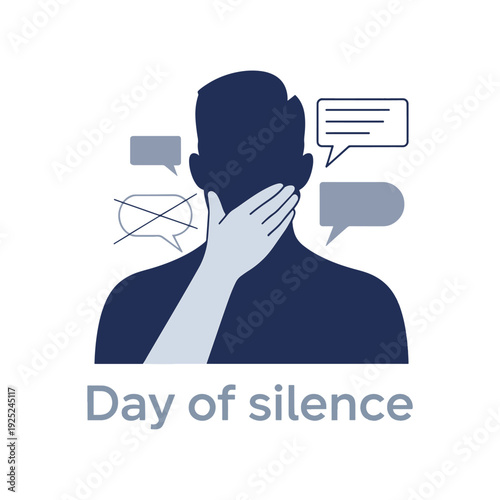 Day of Silence person with their hand on their mouth