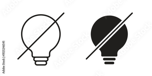 Light off icon outline vector set. icon vector isolated on white background. EPS 10