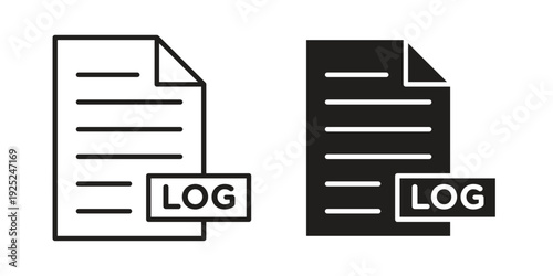 log file icon outline vector set. icon vector isolated on white background. EPS 10