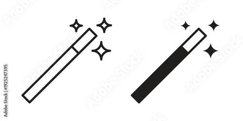 Magic wand icon outline vector set. icon vector isolated on white background. EPS 10
