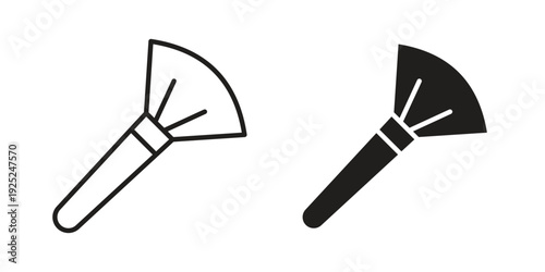 Makeup brush icon outline vector set. icon vector isolated on white background. EPS 10