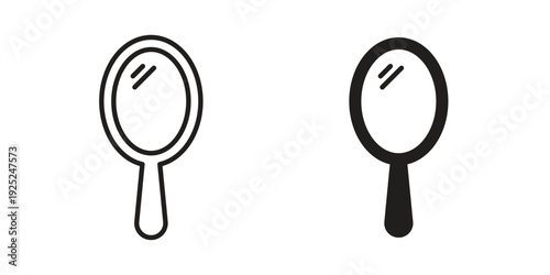 Makeup mirror icon outline vector set. icon vector isolated on white background. EPS 10