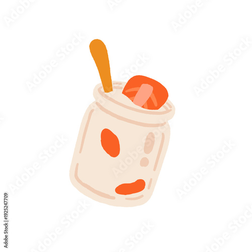 Dairy products set. Milk in bottle, yogurt in plastic cup, whipped cream, protein dessert, lactose food and drinks in carton boxes, containers. Flat vector illustration isolated on white background