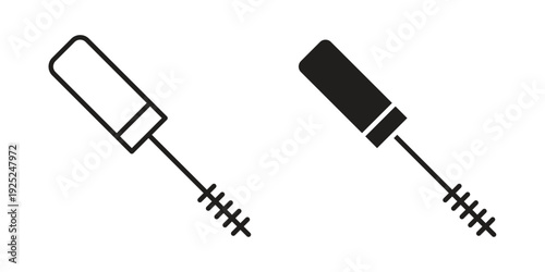Mascara brush icon outline vector set. icon vector isolated on white background. EPS 10
