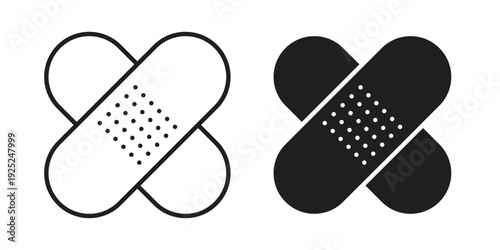 Medical patch icon outline vector set. icon vector isolated on white background. EPS 10
