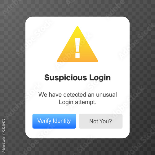 Suspicious Login Alert. Vector illustration.