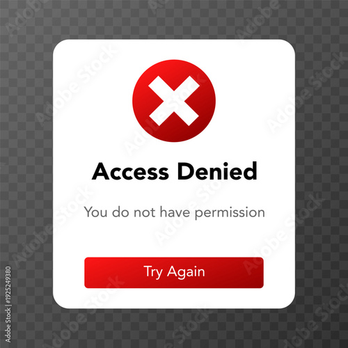 Access Denied Alert. Vector illustration.