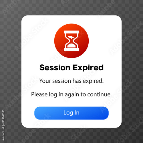 Session Expired Alert. Vector illustration.