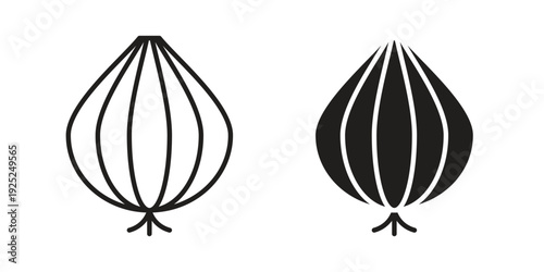 Onion icon outline vector set. icon vector isolated on white background. EPS 10