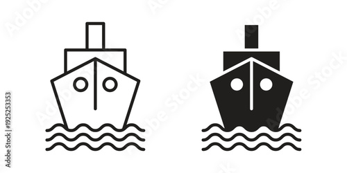 Ship icon outline vector set. icon vector isolated on white background. EPS 10