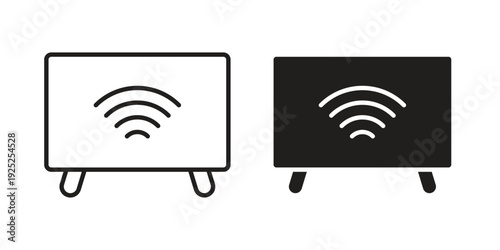 smart Television icon outline vector set. icon vector isolated on white background. EPS 10