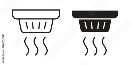 Smoke detector icon outline vector set. icon vector isolated on white background. EPS 10