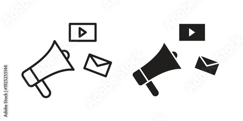 Social campaign icon outline vector set. icon vector isolated on white background. EPS 10