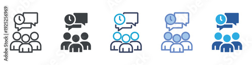 Deliberation icon set multiple style collection