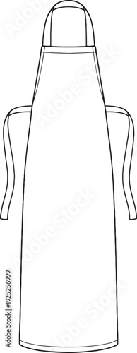 Food Processing Full-Length Apron Line Art