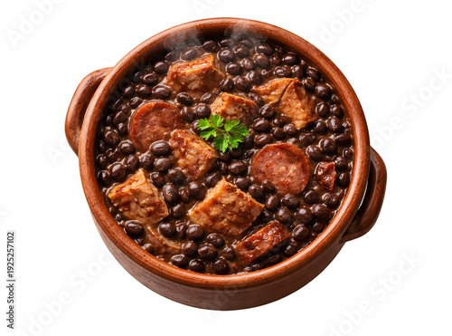 Brazilian Feijoada Traditional Food, Authentic Black Bean Stew with Typical Side Dishes, Professional Food Photography and Creative Concepts