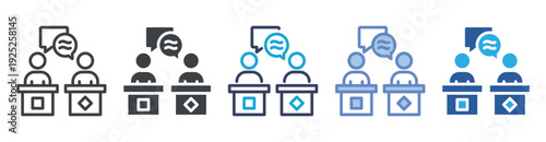 Debate icon set multiple style collection