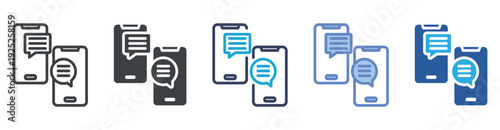 Communicate icon set multiple style collection