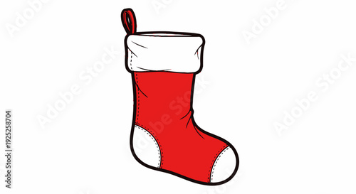 Classic red Christmas stocking icon on a white background.