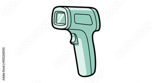 Digital infrared thermometer gun isolated on white background.
