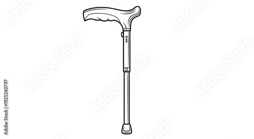 Adjustable walking cane vector illustration.