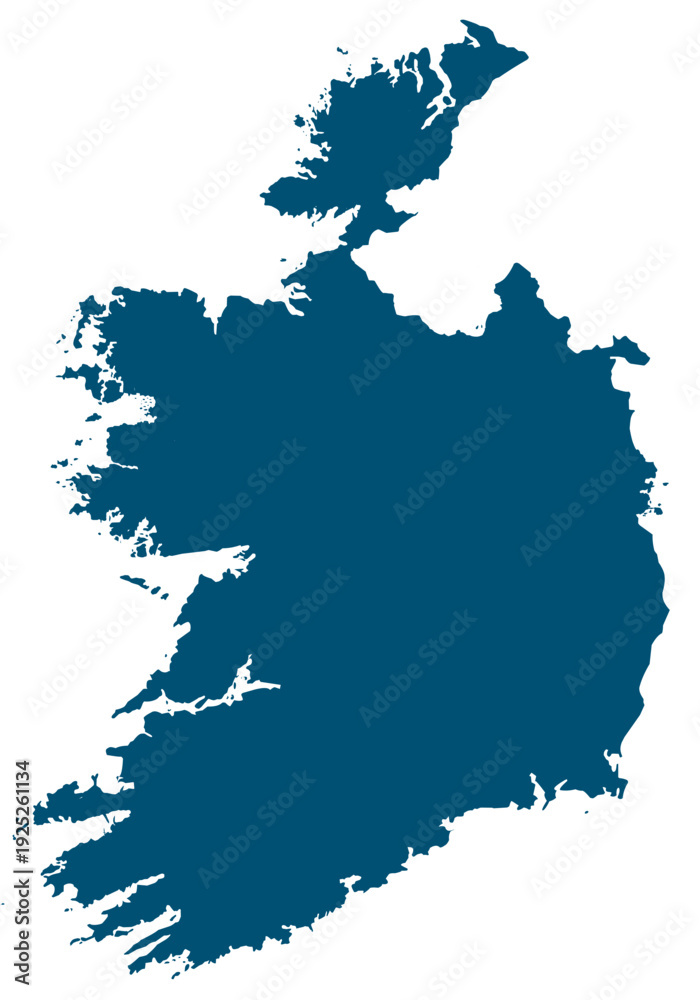 Obraz premium ublic of ireland map silhouette isolated on transparent background