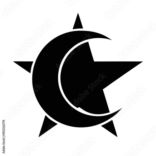 Star and crescent symbol representing unity and spirituality for Eid al-Adha  
