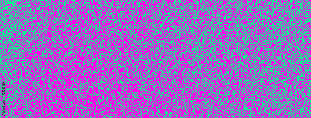Fototapeta premium Pink and green glitch background with grainy noise pattern and gradient texture for digital art projects and retro aesthetic designs. Abstract digital texture with glitch effect. vintage screen aesthe